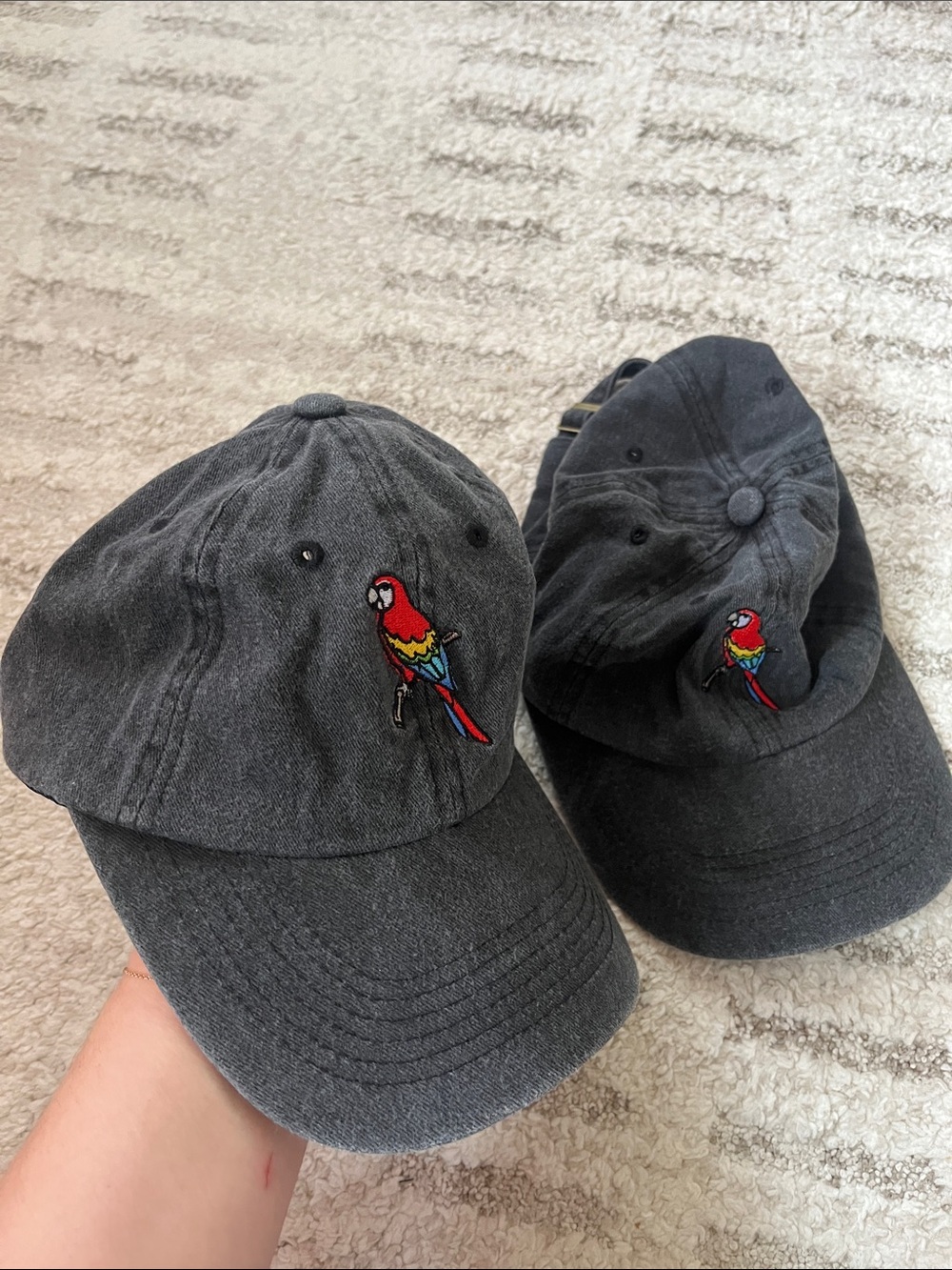 Gray parrot baseball cap